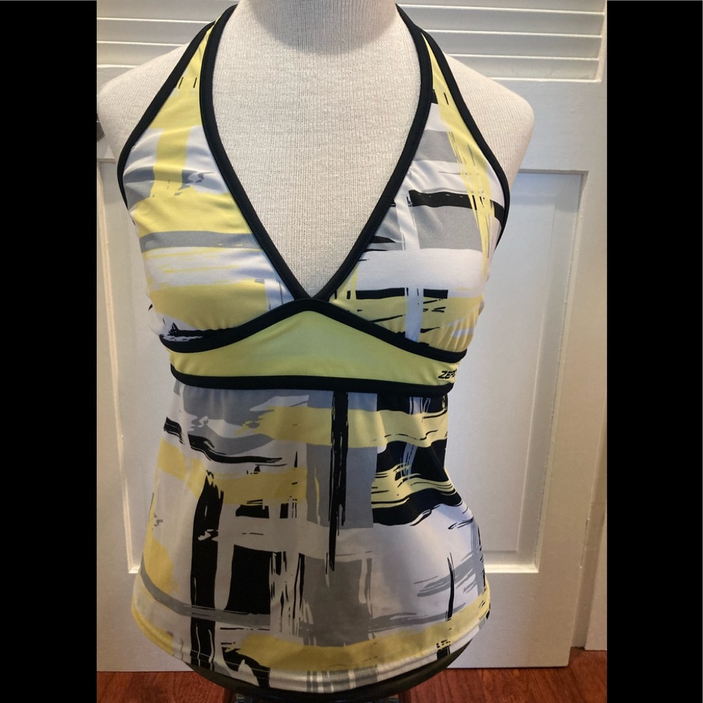 ZEROXPOSUR HALTER TANKINI TOP SZ 10